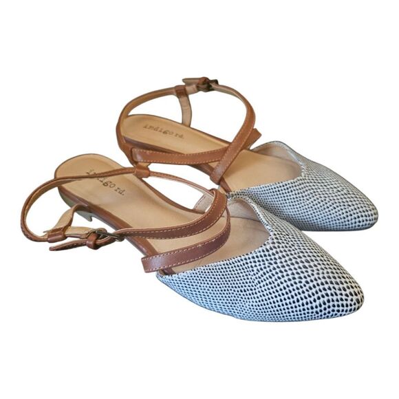 INDIGO RD Printed Pointed Toe Flats - Size 6 - Picture 1 of 7